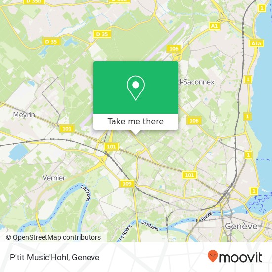P'tit Music'Hohl, Avenue Louis-Casaï 54 1216 Vernier map