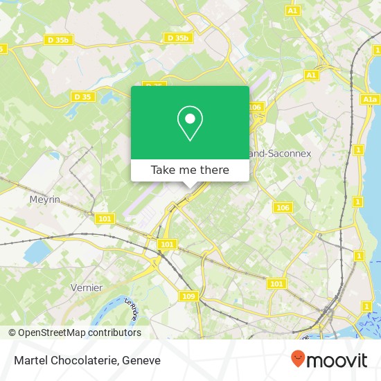 Martel Chocolaterie, Route de l'Aéroport 1215 Meyrin Karte