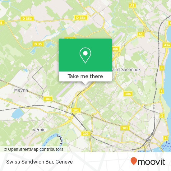 Swiss Sandwich Bar, Route de l'Aéroport 17 1215 Meyrin Karte