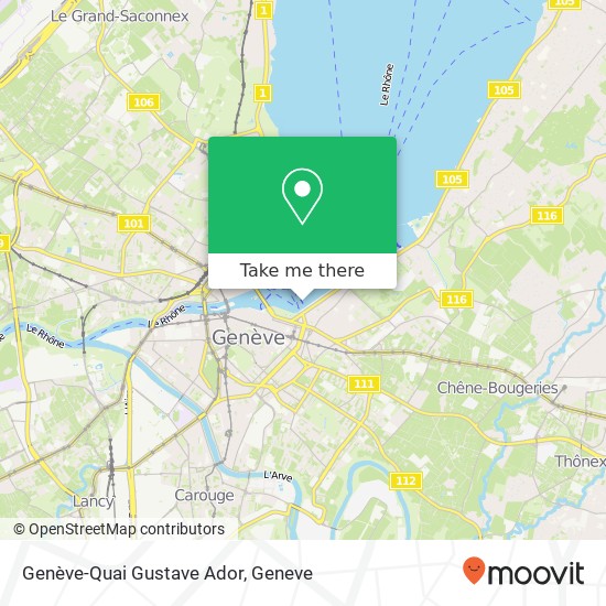 Genève-Quai Gustave Ador Karte