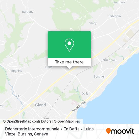 Déchetterie Intercommunale « En Baffa » Luins-Vinzel-Bursins Karte