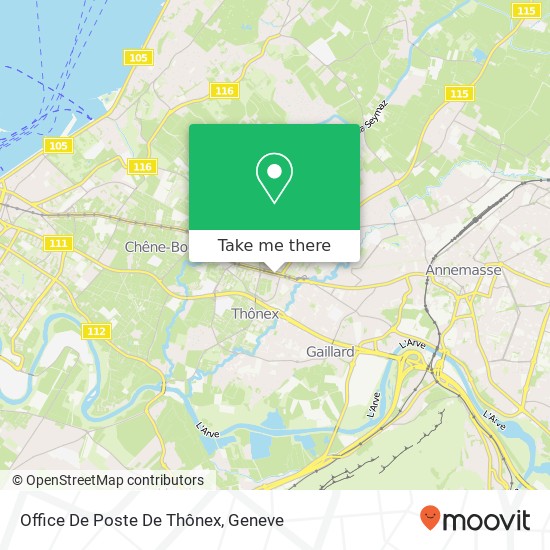 Office De Poste De Thônex map