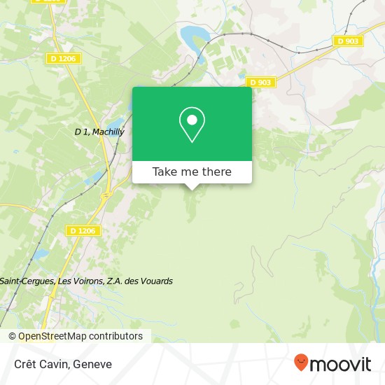 Crêt Cavin map