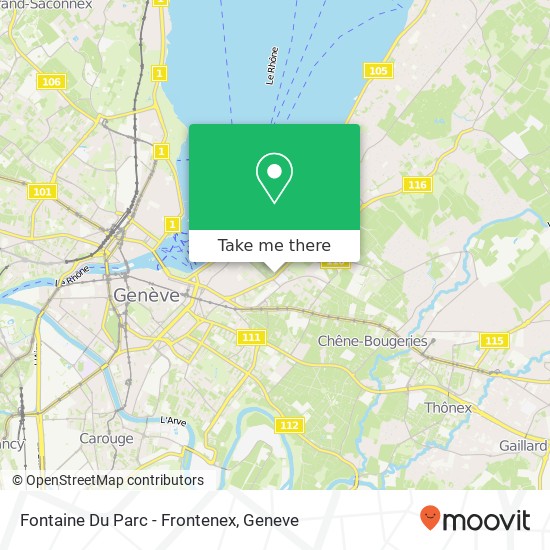 Fontaine Du Parc - Frontenex Karte
