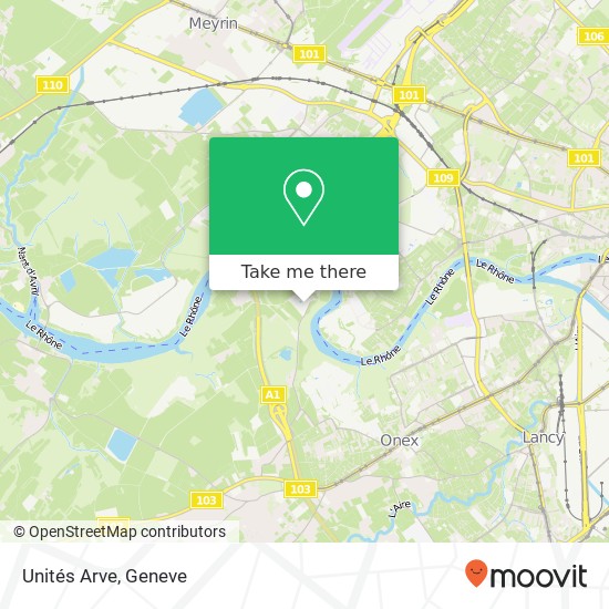 Unités Arve map
