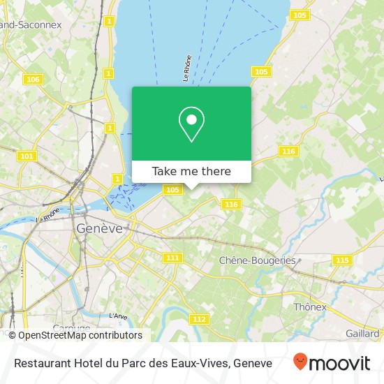 Restaurant Hotel du Parc des Eaux-Vives Karte