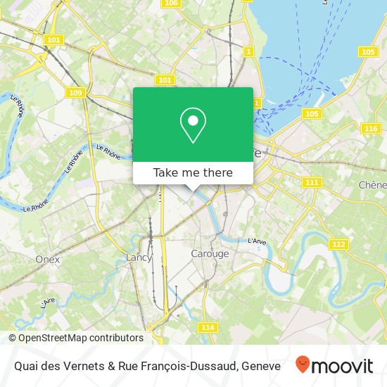 Quai des Vernets & Rue François-Dussaud Karte