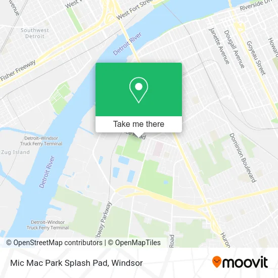 Mic Mac Park Splash Pad map