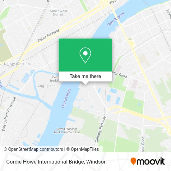 Gordie Howe International Bridge map