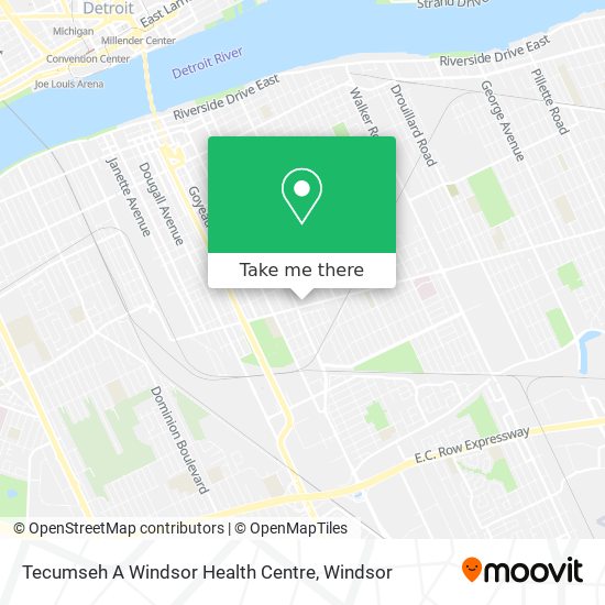 Tecumseh A Windsor Health Centre map