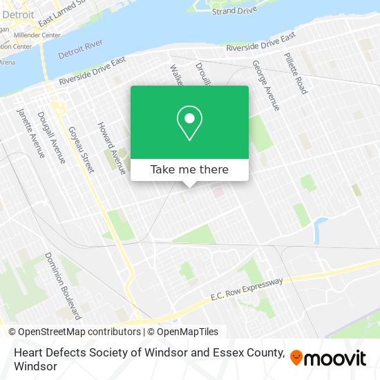 Heart Defects Society of Windsor and Essex County map