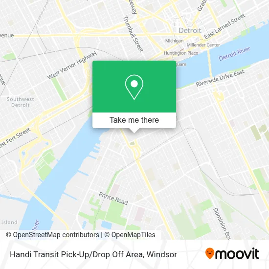 Handi Transit Pick-Up / Drop Off Area map