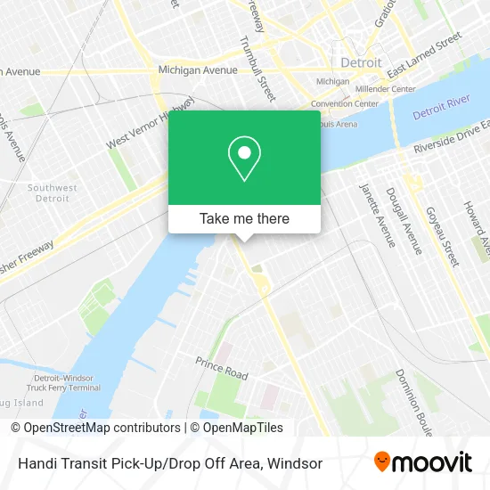 Handi Transit Pick-Up / Drop Off Area map