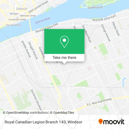 Royal Canadian Legion Branch 143 map