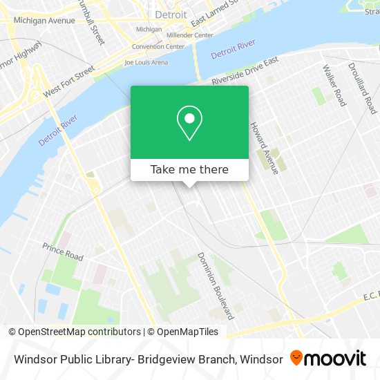 Windsor Public Library- Bridgeview Branch map