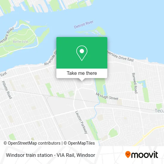 Windsor train station - VIA Rail map