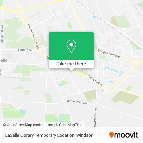 LaSalle Library Temporary Location map