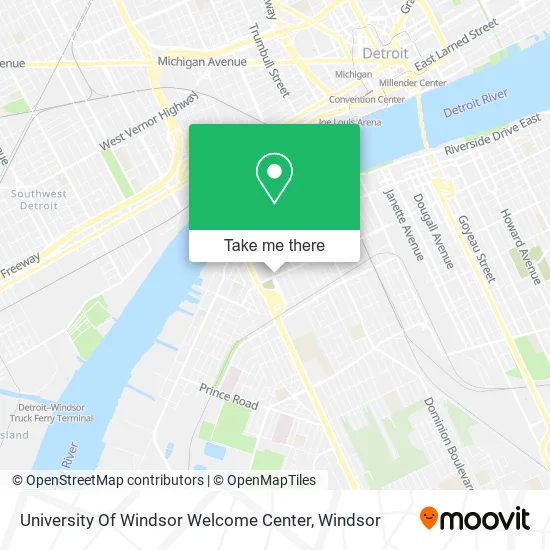 University Of Windsor Welcome Center map