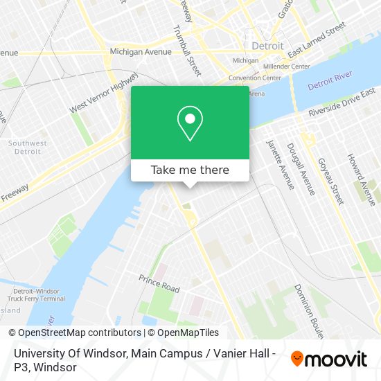 University Of Windsor, Main Campus / Vanier Hall - P3 map