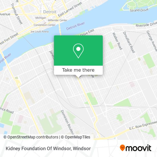 Kidney Foundation Of Windsor map