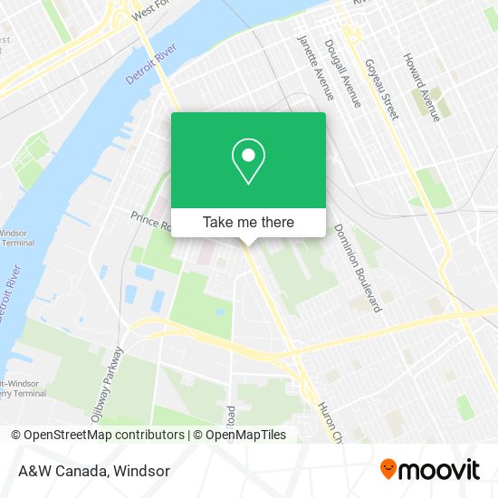 A&W Canada map