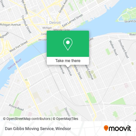 Dan Gibbs Moving Service map