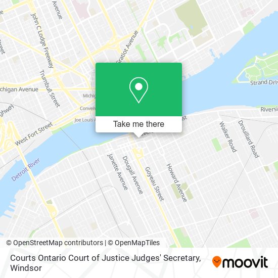 Courts Ontario Court of Justice Judges' Secretary map