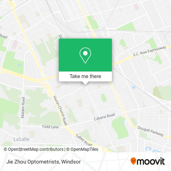 Jie Zhou Optometrists map