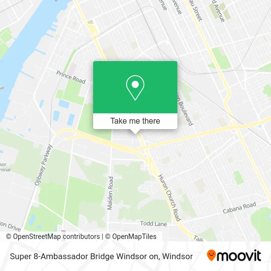 Super 8-Ambassador Bridge Windsor on map