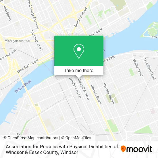 Association for Persons with Physical Disabilities of Windsor & Essex County map