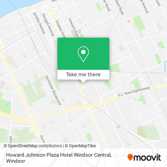 Howard Johnson Plaza Hotel Windsor Central map