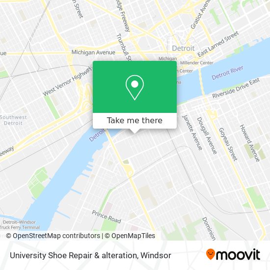 University Shoe Repair & alteration map