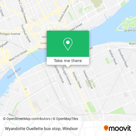 Wyandotte Ouellette bus stop map