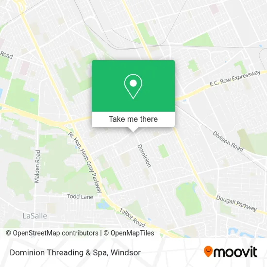 Dominion Threading & Spa map