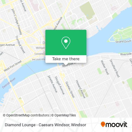 Diamond Lounge - Caesars Windsor map