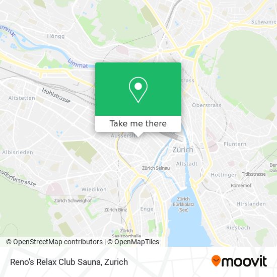 How to get to Reno's Relax Club Sauna in Zürich by Bus, Train or Light Rail?