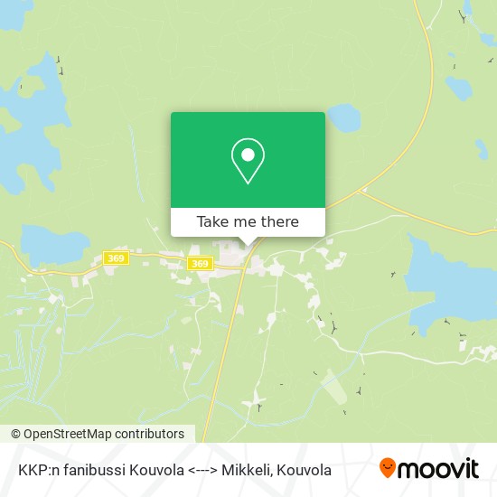 KKP:n fanibussi Kouvola <---> Mikkeli map