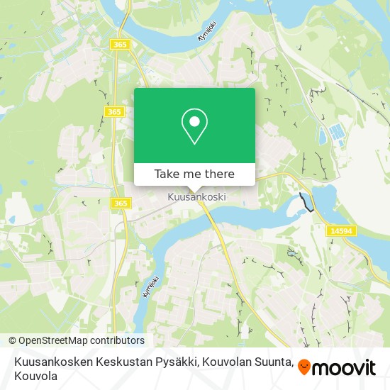 Kuusankosken Keskustan Pysäkki, Kouvolan Suunta map