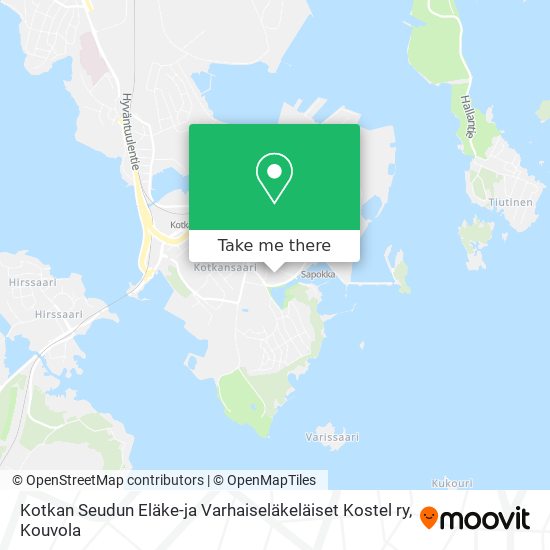 Kotkan Seudun Eläke-ja Varhaiseläkeläiset Kostel ry map
