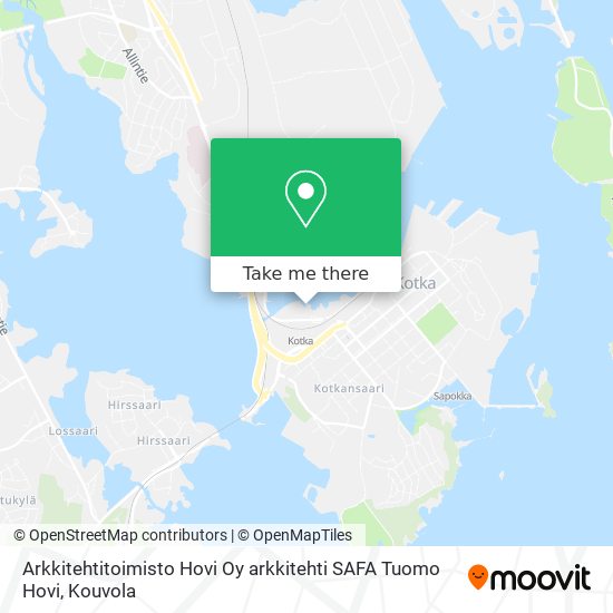 Arkkitehtitoimisto Hovi Oy arkkitehti SAFA Tuomo Hovi map