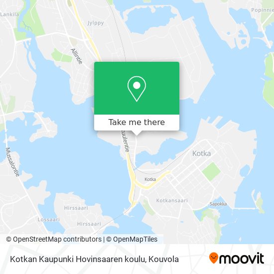 Kotkan Kaupunki Hovinsaaren koulu map