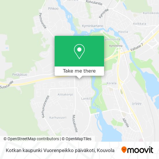 Kotkan kaupunki Vuorenpeikko päiväkoti map