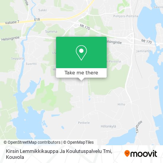 Kirsin Lemmikkikauppa Ja Koulutuspalvelu Tmi map