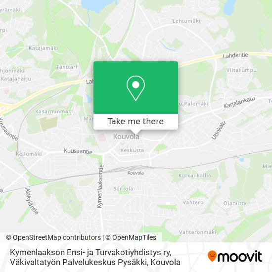 Kymenlaakson Ensi- ja Turvakotiyhdistys ry, Väkivaltatyön Palvelukeskus Pysäkki map