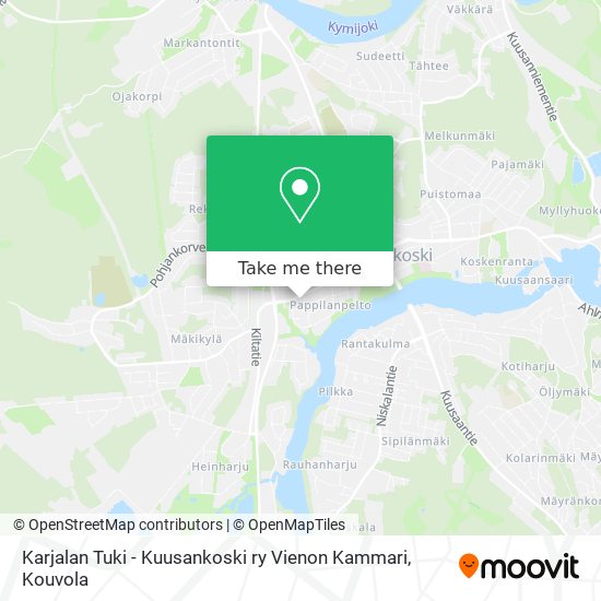 Karjalan Tuki - Kuusankoski ry Vienon Kammari map