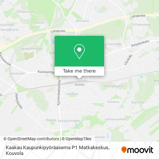 Kaakau Kaupunkipyöräasema P1 Matkakeskus map