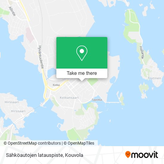 Sähköautojen latauspiste map