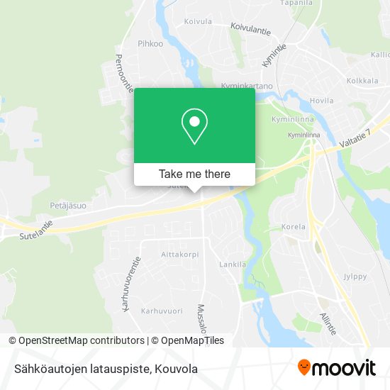 Sähköautojen latauspiste map