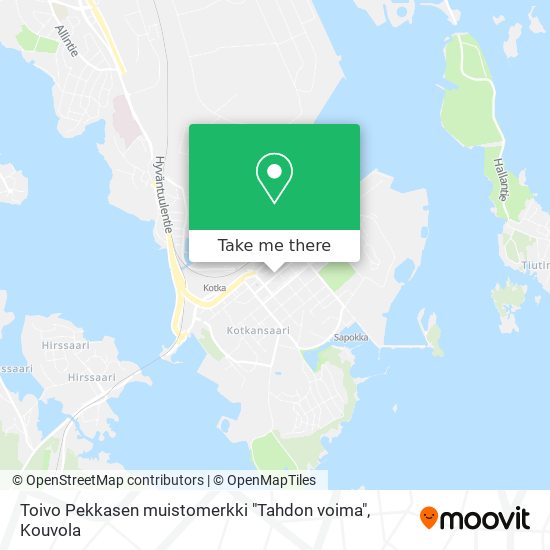 Toivo Pekkasen muistomerkki "Tahdon voima" map