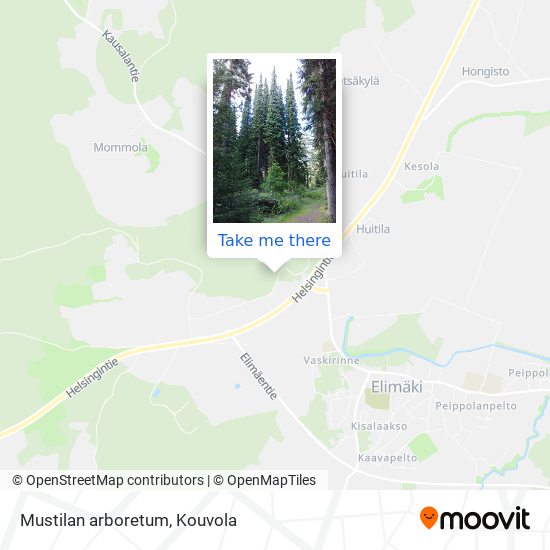 How to get to Mustilan arboretum in Elimäki by Bus?
